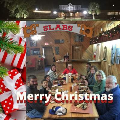 Merry Christmas 2020 Slabs Lake City SC restaurant open saturday up all night no sleep til brisket south carolina trail
